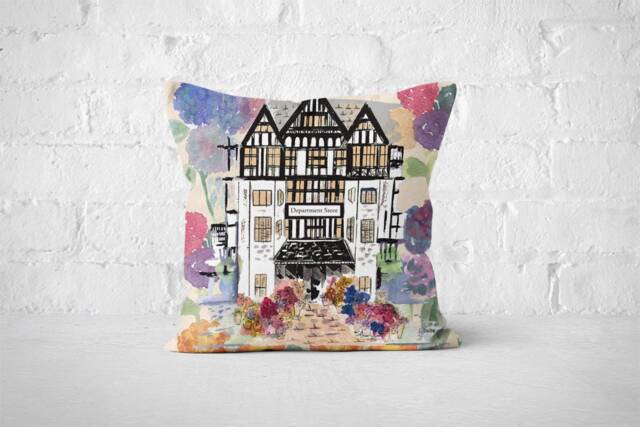Illustrated Liberty London Department Store Floral Window Cushion - image 1