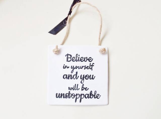 Empowering Inspiring Life Quote Plaque Believe Positive Phrase Ornament Sign Meaningful Family Friends Gift - image 1