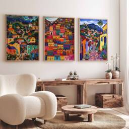 Set Of 3 Quito Poster, Ecuador South America Historic Mountain Travel Print, Wall Art, Art - thumbnail 2