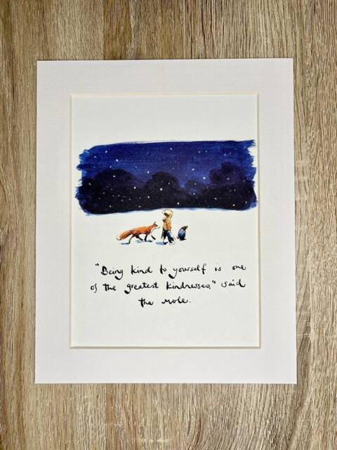 Charlie Mackesy Mounted Print - The Boy, Mole, Fox & Horse Book Page Art - image 1