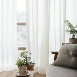 Set Of 2, Pair Pleated Thick Chiffon Curtains White Voile Drapery Window Sheer Curtain Bedroom Custom - thumbnail 3