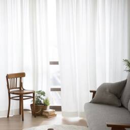 Set Of 2, Pair Pleated Thick Chiffon Curtains White Voile Drapery Window Sheer Curtain Bedroom Custom - thumbnail 2