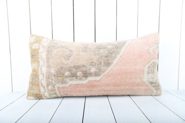 Lumbar Kilim Pillow Cover 12x24 Handmade Turkish Boho Decor - image 1