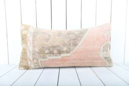 Lumbar Kilim Pillow Cover 12x24 Handmade Turkish Boho Decor - thumbnail 1