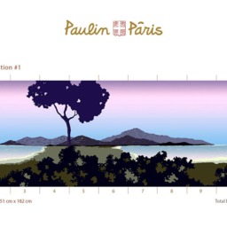 Vista Collection Sake. French Designer Boutique Wall Mural Art. Romantic Calm Tranquil Lake Shore Mountains, Dreamy Radiant Vivid Palette - thumbnail 2