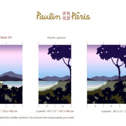 Vista Collection Sake. French Designer Boutique Wall Mural Art. Romantic Calm Tranquil Lake Shore Mountains, Dreamy Radiant Vivid Palette - thumbnail 3