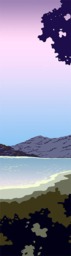 Vista Collection Sake. French Designer Boutique Wall Mural Art. Romantic Calm Tranquil Lake Shore Mountains, Dreamy Radiant Vivid Palette - thumbnail 4