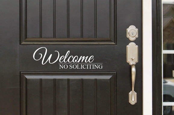 Welcome No Soliciting Decal Front Door - Entryway Or Wall Vinyl Sticker - Great Gift Idea/Home Decor - image 1
