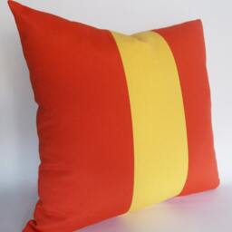 Orange Yellow Color Block Canvas Cotton Pillow, Decorative Throw Pillow Cover, 16, 18, 20, 22, 24 ??nches - thumbnail 3