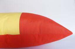 Orange Yellow Color Block Canvas Cotton Pillow, Decorative Throw Pillow Cover, 16, 18, 20, 22, 24 ??nches - thumbnail 1