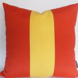 Orange Yellow Color Block Canvas Cotton Pillow, Decorative Throw Pillow Cover, 16, 18, 20, 22, 24 ??nches - thumbnail 2