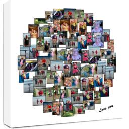 Circle Photo Collage Canvas, Custom Family Portrait, Ready To Hang - thumbnail 2