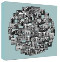 Circle Photo Collage Canvas, Custom Family Portrait, Ready To Hang - thumbnail 1