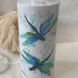 Dragonflies Watercolour Design, Liquid Soap Pump Dispenser, By Wildlife Artist Sandi Mower - thumbnail 3