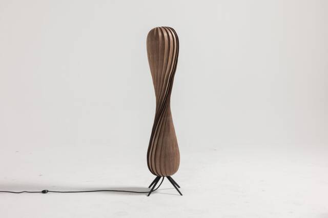 Walnut Floor Lamp - Handmade -standing Light Modern Lighting - image 1