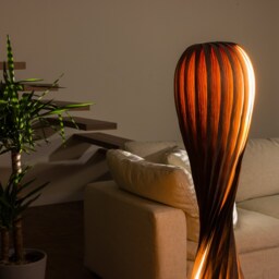 Walnut Floor Lamp - Handmade -standing Light Modern Lighting - thumbnail 3