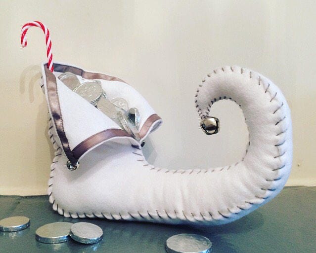 Handmade Christmas Elf Shoe, Clothes, Decorations, Christmas, Fun Santa's - image 1