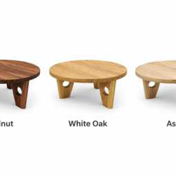 Low Profile Round Coffee Table, Solid Natural Walnut/Ash Beautifully Finished To Bring Out Its Natural Colours, Stylish Table - thumbnail 4