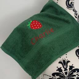 strawberry Towel - Personalised Face Cloth/Hand Bath = Embroidered - thumbnail 3