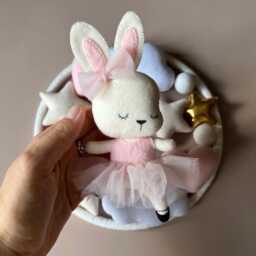 Ballerina Bunny Baby Mobile Felt Crib Decor For Neutral Nursery Rabbit Girl Room Decoration Handmade Babyshower Gift Newborn - thumbnail 3
