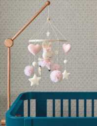 Ballerina Bunny Baby Mobile Felt Crib Decor For Neutral Nursery Rabbit Girl Room Decoration Handmade Babyshower Gift Newborn - thumbnail 1