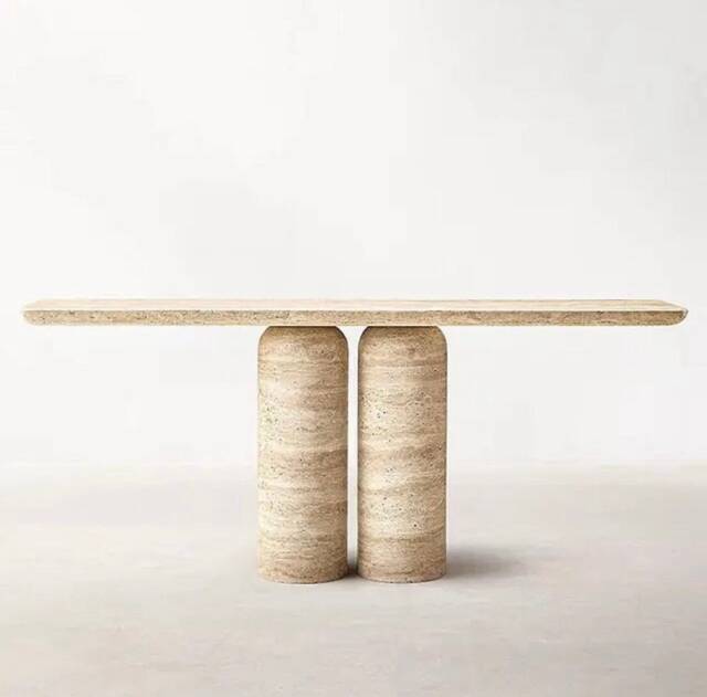 Soho Console Table - Travertine Natural Stone Console, Entryway Table, Custom Size Orders Available Upon Request - image 1