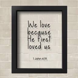 Transparent 1 John 419 We Love Because He First Loved Us Bible Verse Scripture Nursery Wall Art Print Kids Room Decor Gift Christian - thumbnail 2