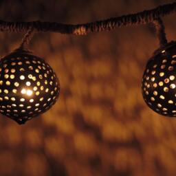 Wooden Hanging Lamp Made Of Coconut Shell Bedroom Light Garden Handmade - thumbnail 3