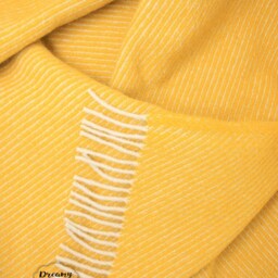 Mustard Yellow Wool Blanket - 100% Thick Chunky Woven Throw For Bedroom Decor Or Home Gift - thumbnail 3