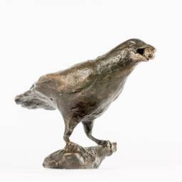 Crow With Nut, Bronze Sculpture, Patinated - thumbnail 2