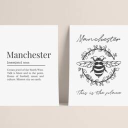 Manchester Definition Print & Bee Set, Wall Set Of 2 Prints, Prints - thumbnail 2