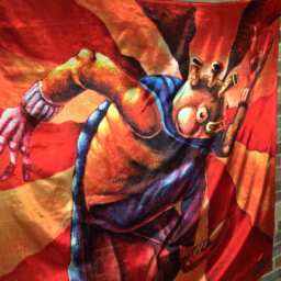 Trippy Dancing Alien Tapestry - Psychedelic Art Wall Hanging - thumbnail 3