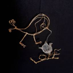 Love Bird Metal Wire Sculpture Ooak/Wall Decor - thumbnail 1