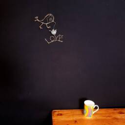 Love Bird Metal Wire Sculpture Ooak/Wall Decor - thumbnail 2