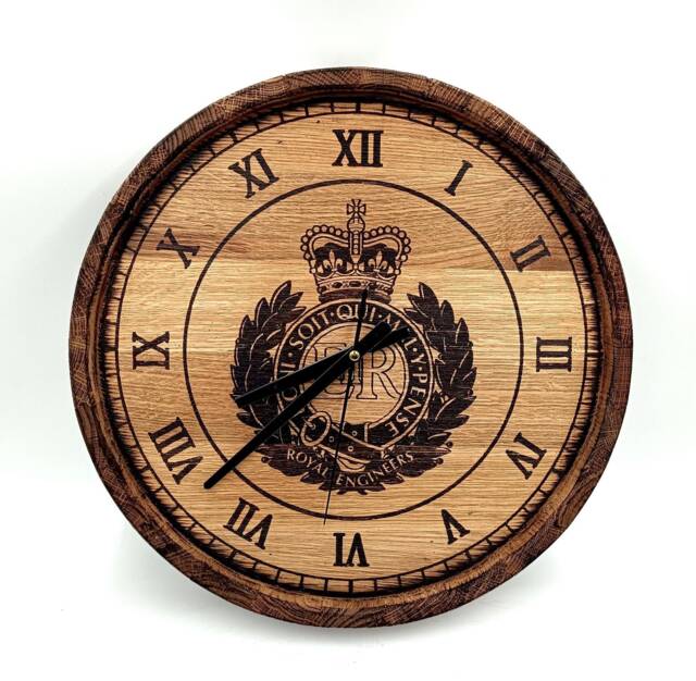 Unique Wood Clock, Personalised Whiskey Barrel Custom Wooden Wall Oak Gift Clock, Home Clock - image 1