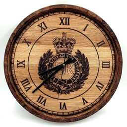 Unique Wood Clock, Personalised Whiskey Barrel Custom Wooden Wall Oak Gift Clock, Home Clock - thumbnail 2
