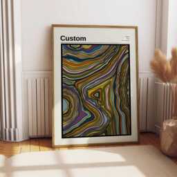 Custom Mountain Contour Print Hand Illustrated Topography Art - thumbnail 1