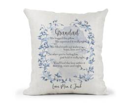 Personalised Hug Cushion, Grandad Gran Nan Nanny Grandpa Grandma > Missing You, Christmas Birthday Gift - thumbnail 1