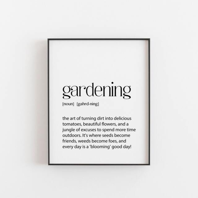 Gardener Definition Print, Great Gift For A New Or Experienced Gardener, Gift Your Favourite Gardner This Wall Art On His Birthday, Garden - image 1