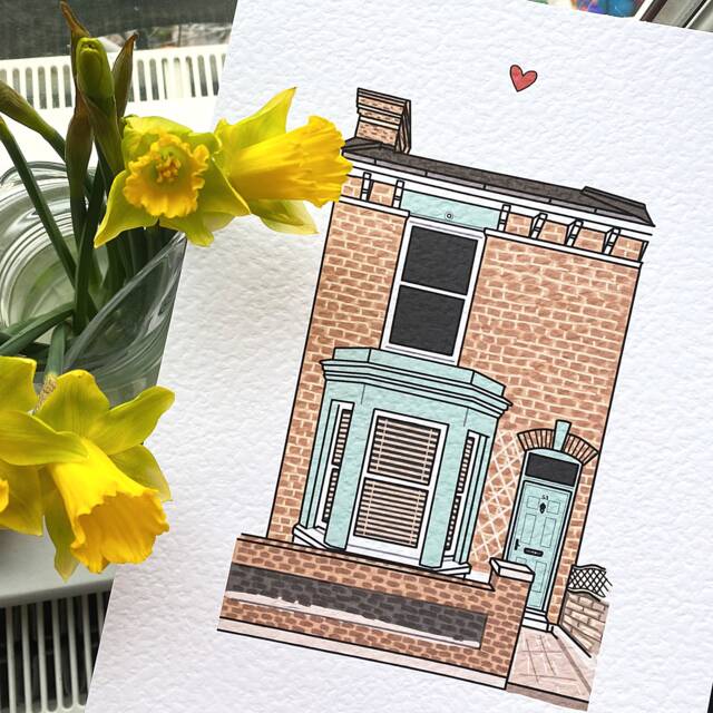 Custom House Portrait Print, First Home, Family Memorable Place - image 1