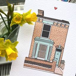 Custom House Portrait Print, First Home, Family Memorable Place - thumbnail 1