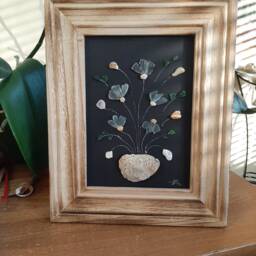 Sea Glass Art, Glass Flower, Shell Flowers, Gorgeous Family Gift, Friends, Birthday, Mother's Day Anniversary, Retirement - thumbnail 3