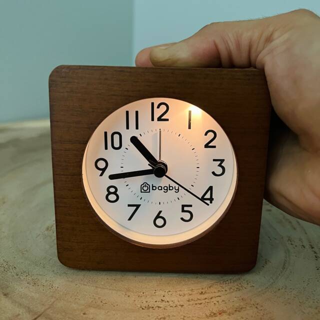Quiet Alarm Clock Silent Wooden, Clock, Snooze Function, Large Face. Numbered Dial, Night Light, Gentle Sound, Traditional - image 1