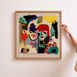 Dopamine Eclectic Bright Colorful Textile Wall Art, Contemporary Interior Decor, Bohemian Fiber Artwork