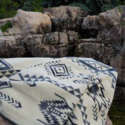Handmade Alpaca Wool Blanket Southwest Native Design, Navajo Saddle Blanket, Aztec Boho Rustic - thumbnail 4