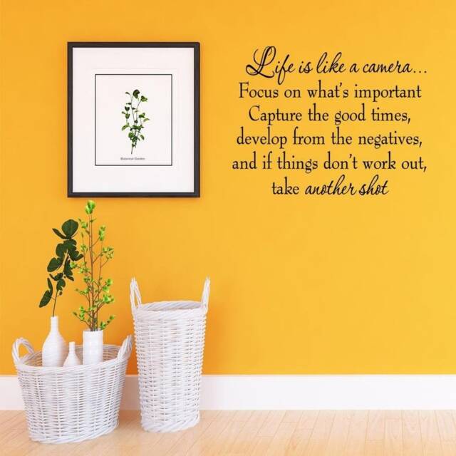 Life Is Like A Camera Focus On What's Important Capture The Good Times Develop From Negatives Inspirational Vinyl Wall Decal Arts - Vwaq - image 1