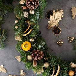 20 Inch Fall Wreath For Front Door, Christmas Decorations, Handmade Natural Autumn Wreaths, Orange Flower Everyday Flowers Decor - thumbnail 2