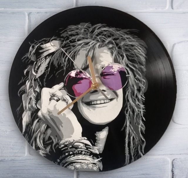 Janis Joplin Namalowa??a Retro Zegary Winylowe Hipisowskie - image 1