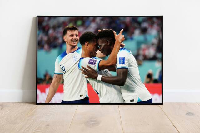 England Fc Saka, Mount & Bellingham Football World Cup 2022 Print Poster