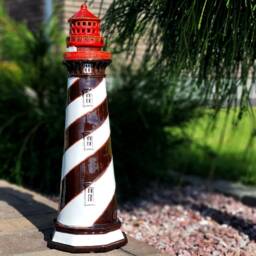 st Augustine Lighthouse, New Home Ornament, Handmade Ceramic, Miniature Tealight Candle Holder, Beach House Decor, Marine Gifts - thumbnail 2